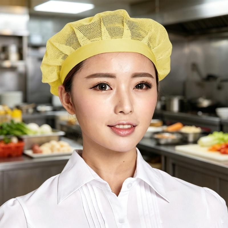 6Pcs Small Meshes Chefs Work Hat Breathable Professional Kitchen Cook Hat For Kitchen And Food Service