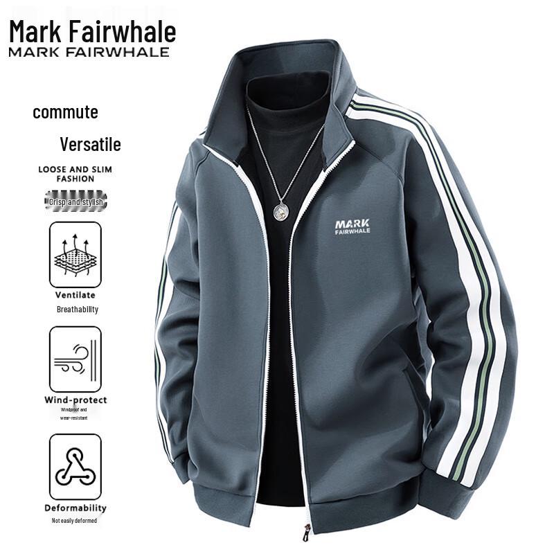 

Mark Fairwhale Men s Stand Collar Casual Outdoor Windproof Jacket 4XL