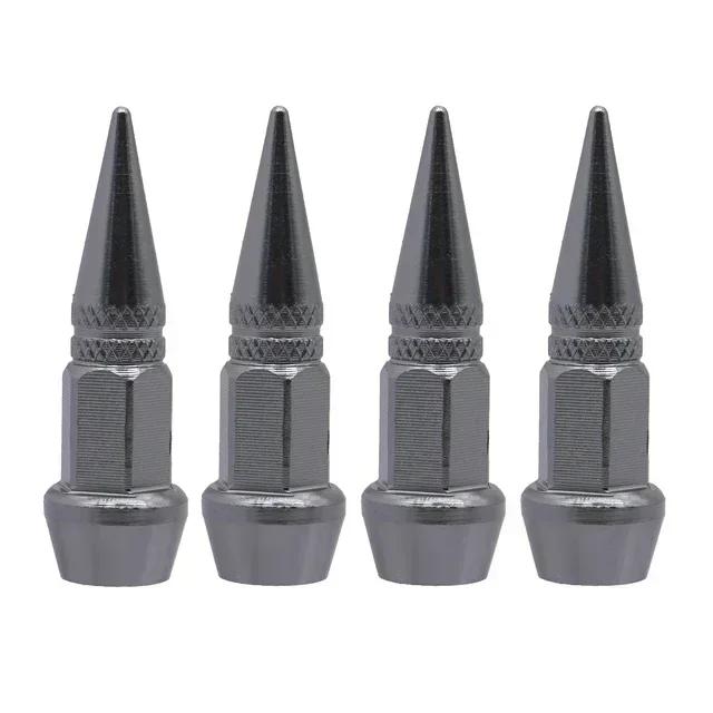 New 4pcs Long Pointed Tire Valve Caps for Automobiles and Motorcycles Tire Valve Cover Wear Parts Car Accessories