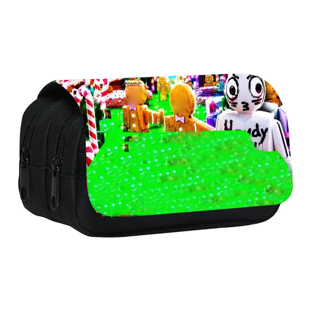 Printed Double-Layer Pencil Case for Students, Large Capacity Stationery for Pens and Pencils
