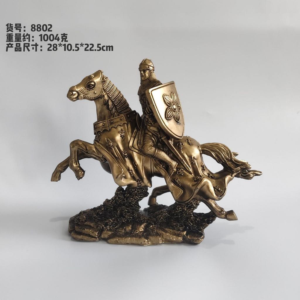 Medieval Samurai Armor Model Vintage Roman Armor Warrior Creative Bar Ornament Crafts Knight War Horse