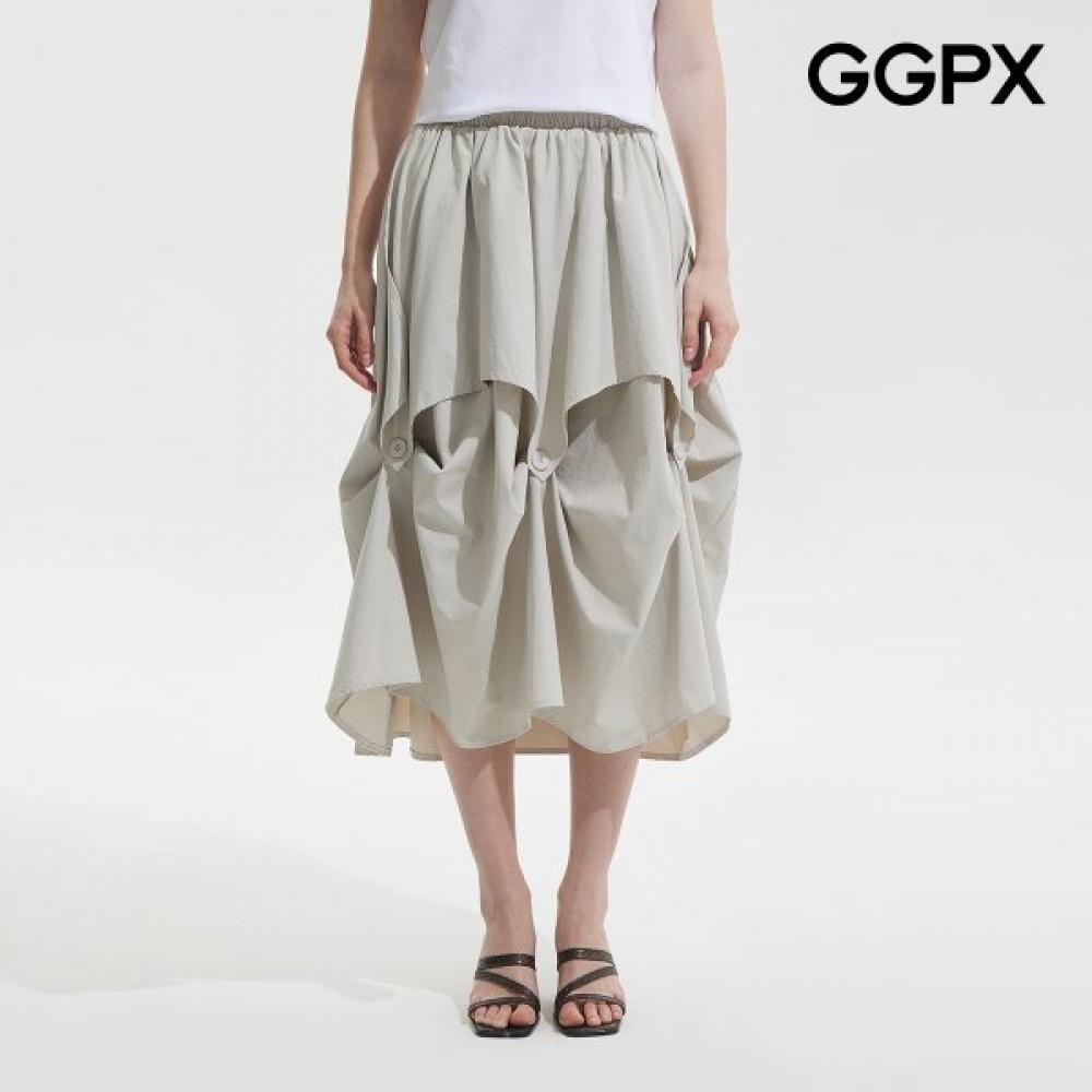 Button Deep Shearing Banding Volume Skirt Gq3sk023f light beige/F