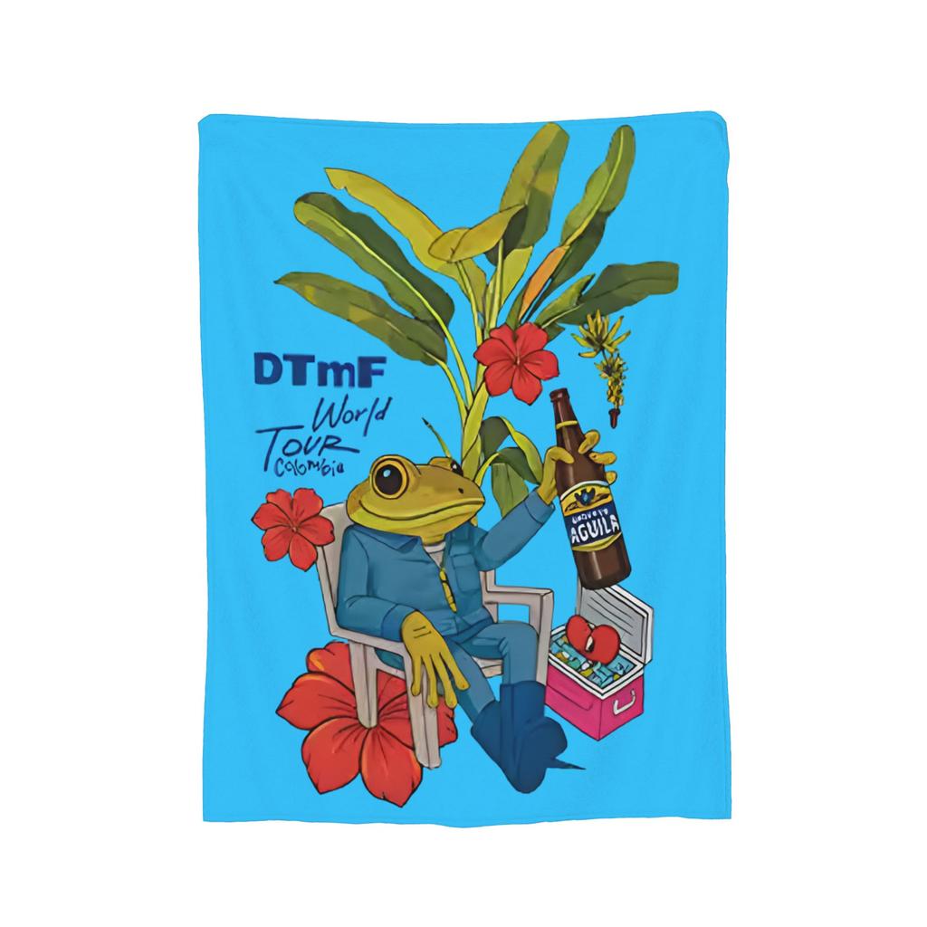 Bad Bunny DTMF  Fleece Blankets Music Funny Throw Blankets for Home 150*125cm Plush Thin Quilt,