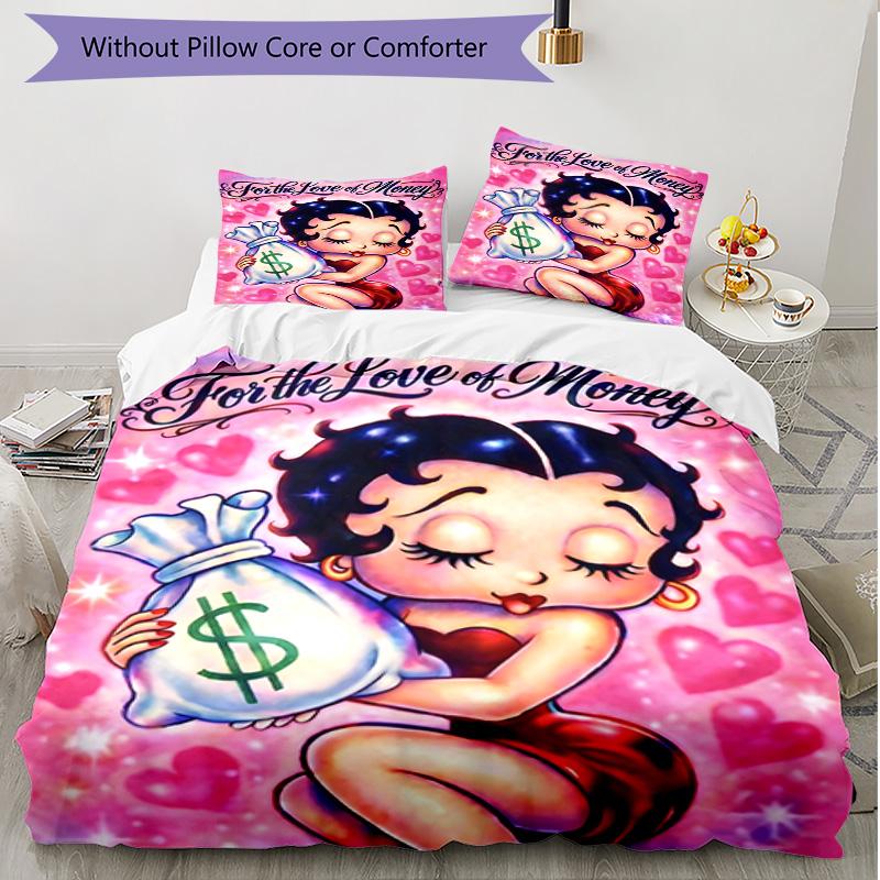 3pcs Duvet Cover Set (1*Duvet Cover + 2*Pillowcase, Without Core), doll Print Soft All‑Season Bedding Set, Home Bedroom Decor Gift