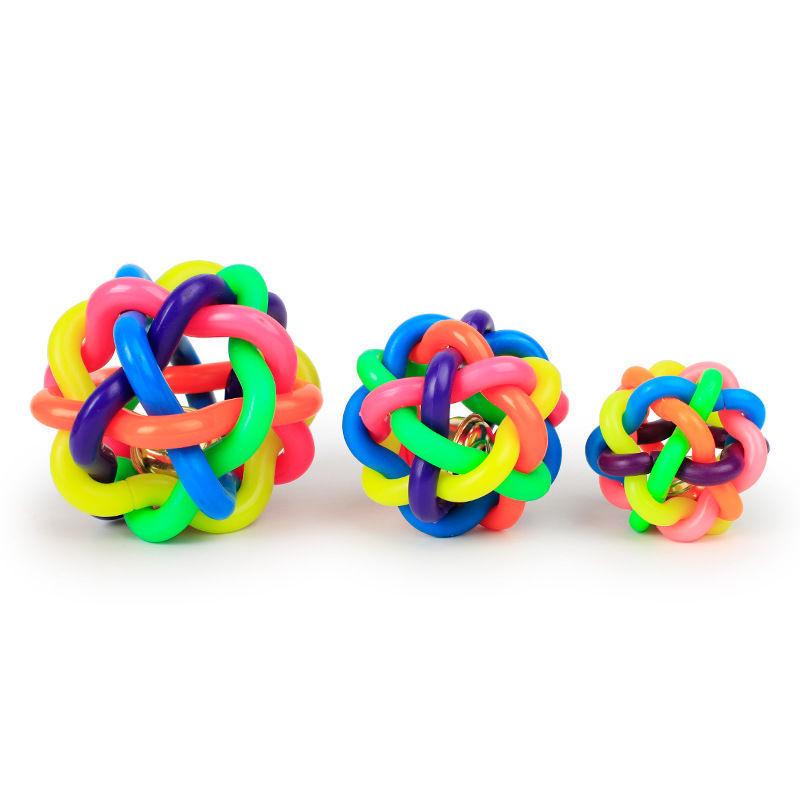 Vibrant Bell Woven Ball Pet Toy for Self-Entertainment and Puppy Teeth Cleaning