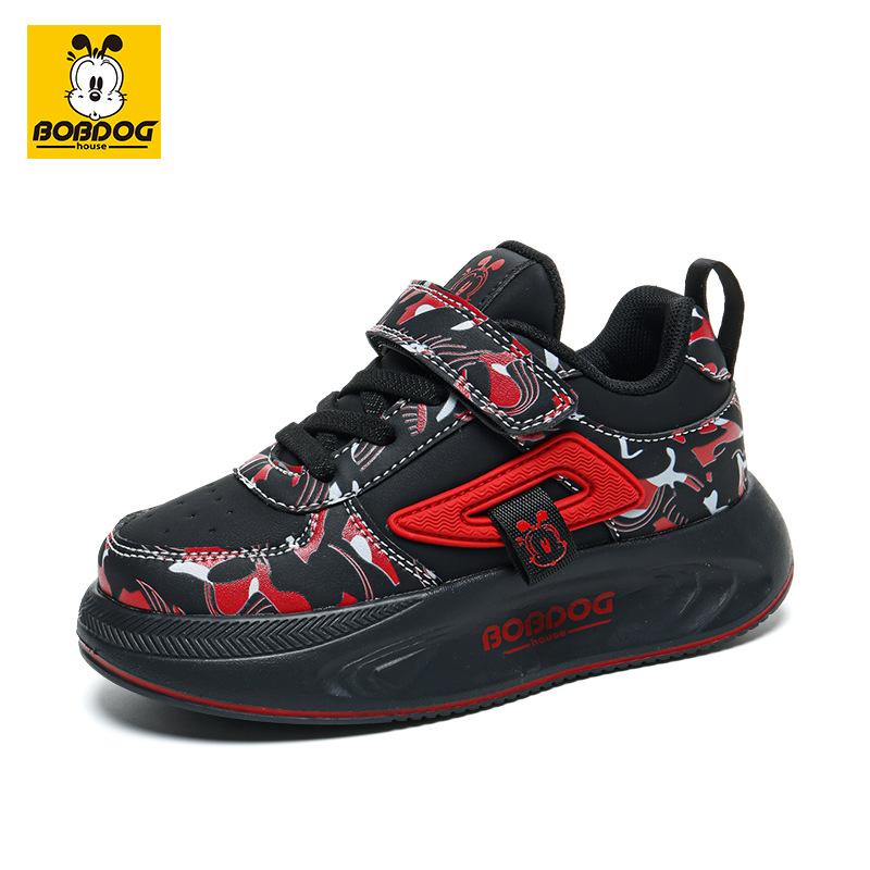 Babu Bean Classmate Boys Shoes Spring and Autumn New Leather Surface Waterproof Casual Board Shoes Girls Shock Absorption Children's Sports Shoes