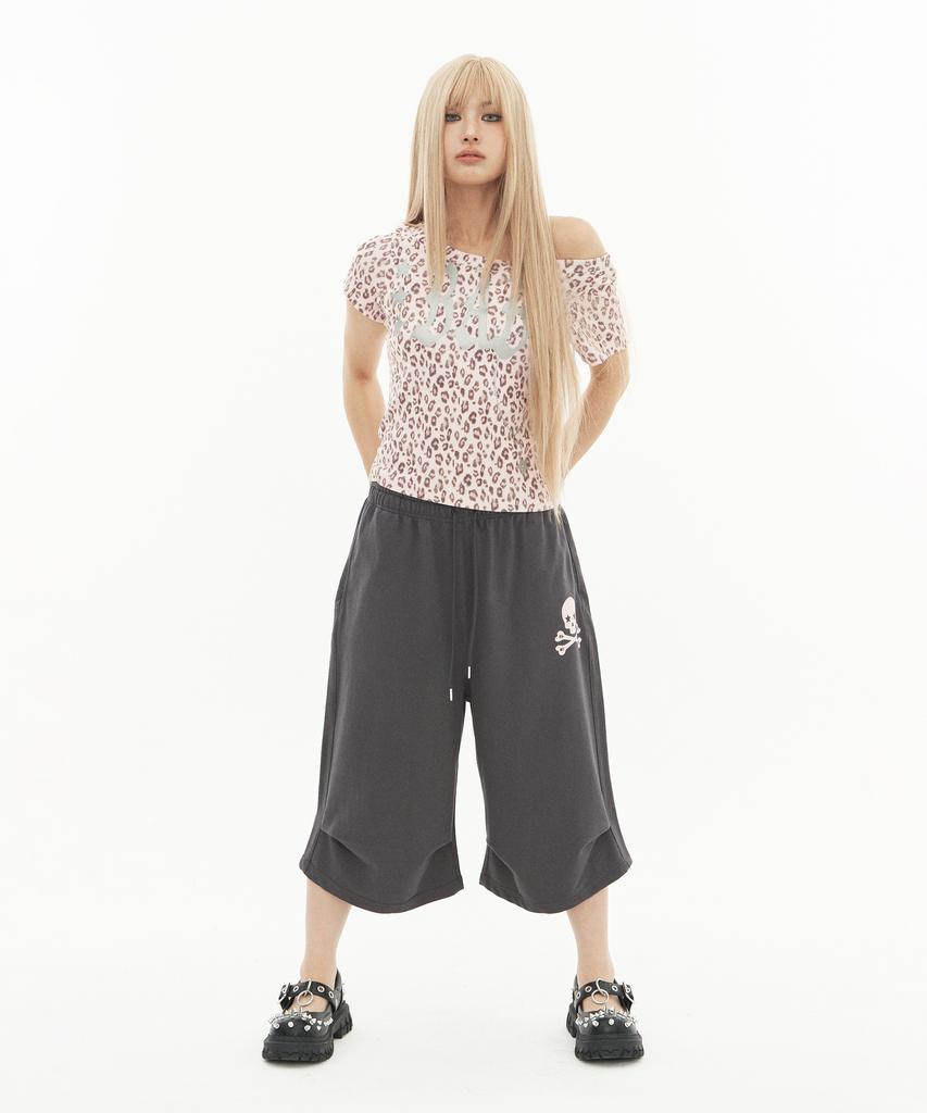 SETUP-EXE Baby Wide Neck Top / Leopard Pink