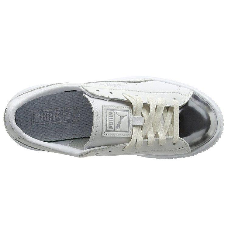 PUMA Basket Skate Shoes 'White Silver' Women's 366169-01