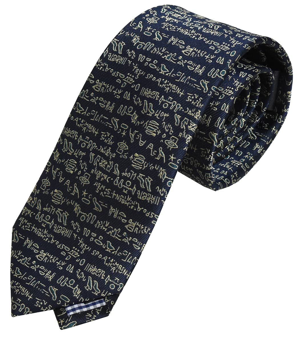 

[0-STYLE.cravat] Галстук Подарок Бренд Этнический Да Винчи Египетский Узор 100% Шелк Серый Розовый Темно-синий Красный Розовый Подарок Презент Археология История Выпускной