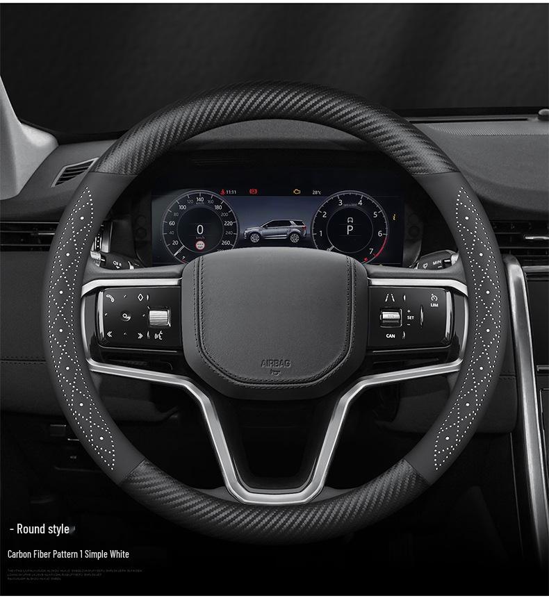 Universal Nappa Leather Steering Wheel Cover - Ultra-Thin, Anti-Slip, Breathable, Sweat-Absorbent for All Seasons
