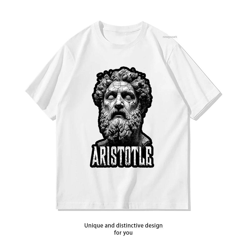 Funny Philosophy Aristotle Philosopher Statue Portrait Shirt Woman Man Summer Oneck Graphic T Shirts Casual Simple S3xl