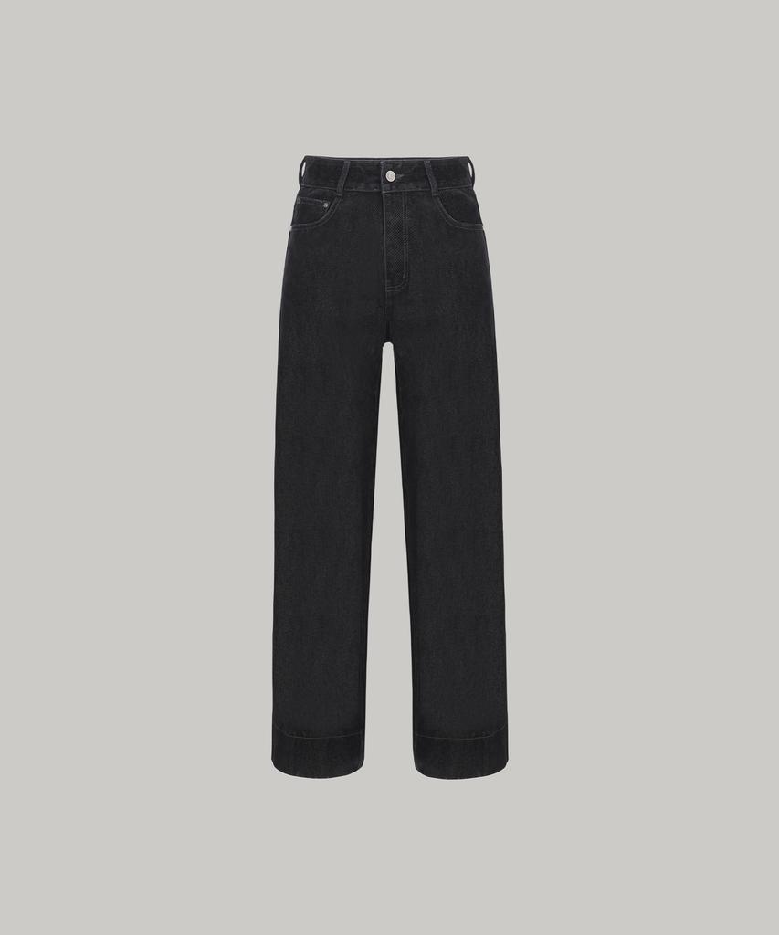 Ainpeullanjin Velvet Denim Set-Up Pants (Black)