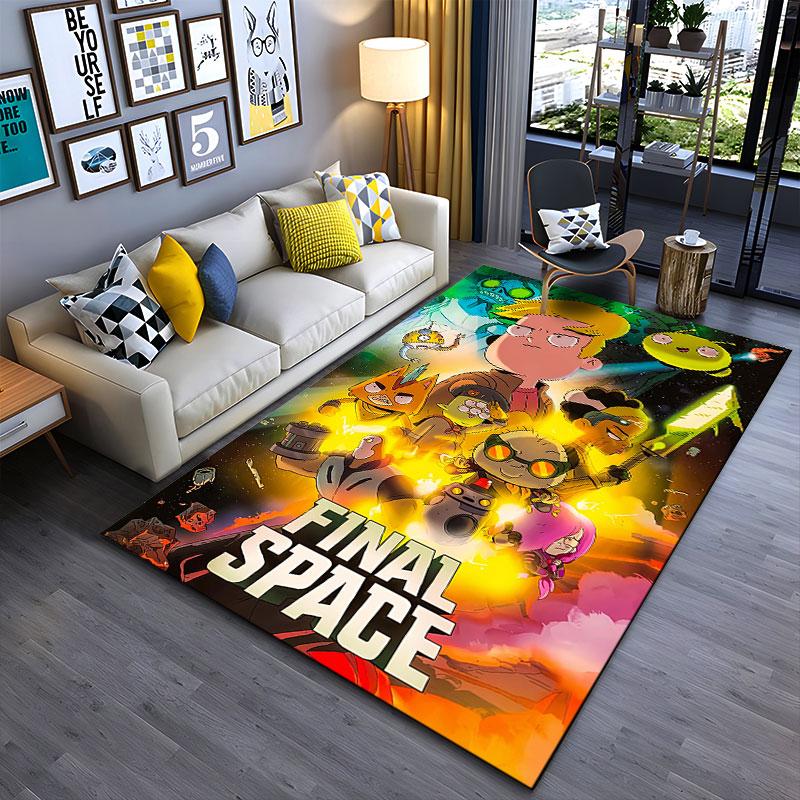 Final Space Cartoon Design suitable as a non-slip mat for the living room or bedroom sofa