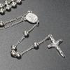 6MM Catholic Rosary Necklaces For Women Crucifix Cross Pendant Long Praye Beads Chain Men Religious Party Jewelry Gift