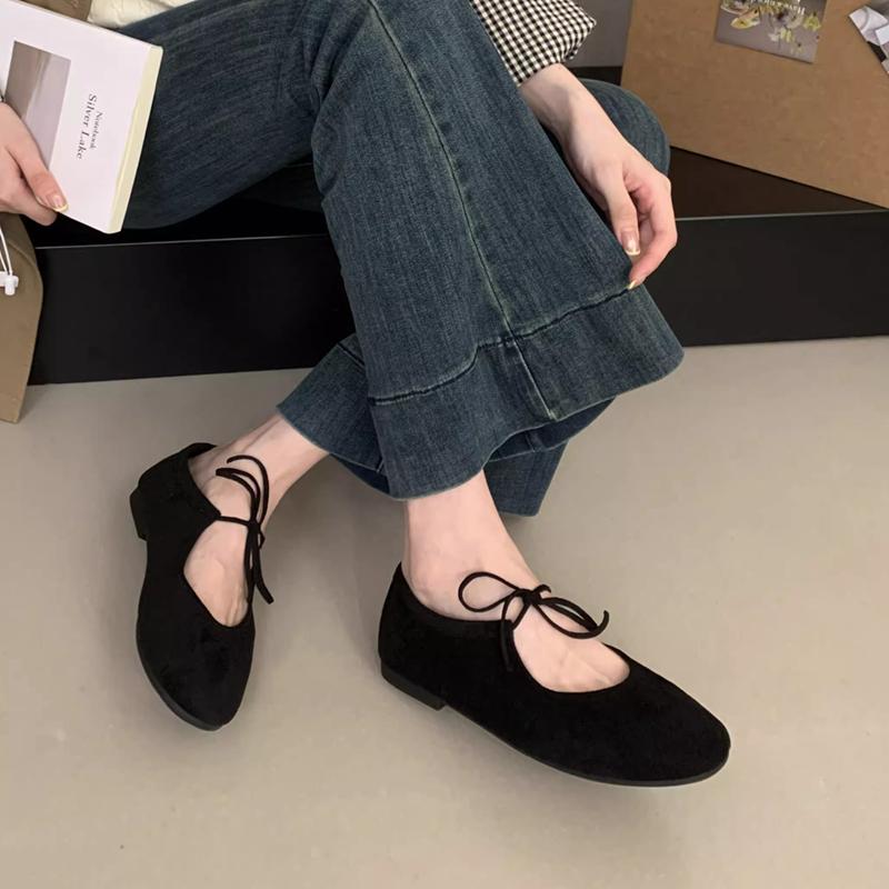 Fashion SUOJIALUN 2025 New Brand Women Flat Shoes Fashion Round Toe Shallow Lace Up Mary Jane Shoes Soft Flat Heel Dress Boat Shoes