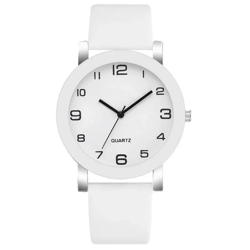 

Fashion Simple Leather Quartz Watches for Woman Man Casual Belt Round Wristwatch Couple Watches Clock Reloj Hombre Wholesale белый