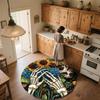 Sunflower and Skull,Round Area Rug,Carpet Rug for Living Room Bedroom Sofa Playroom Decor,Non-slip Floor Mat