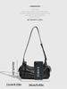 2025 Single Shoulder Retro Textured Handheld Bag for Women - Cool Spicy Girl Motorcycle Design