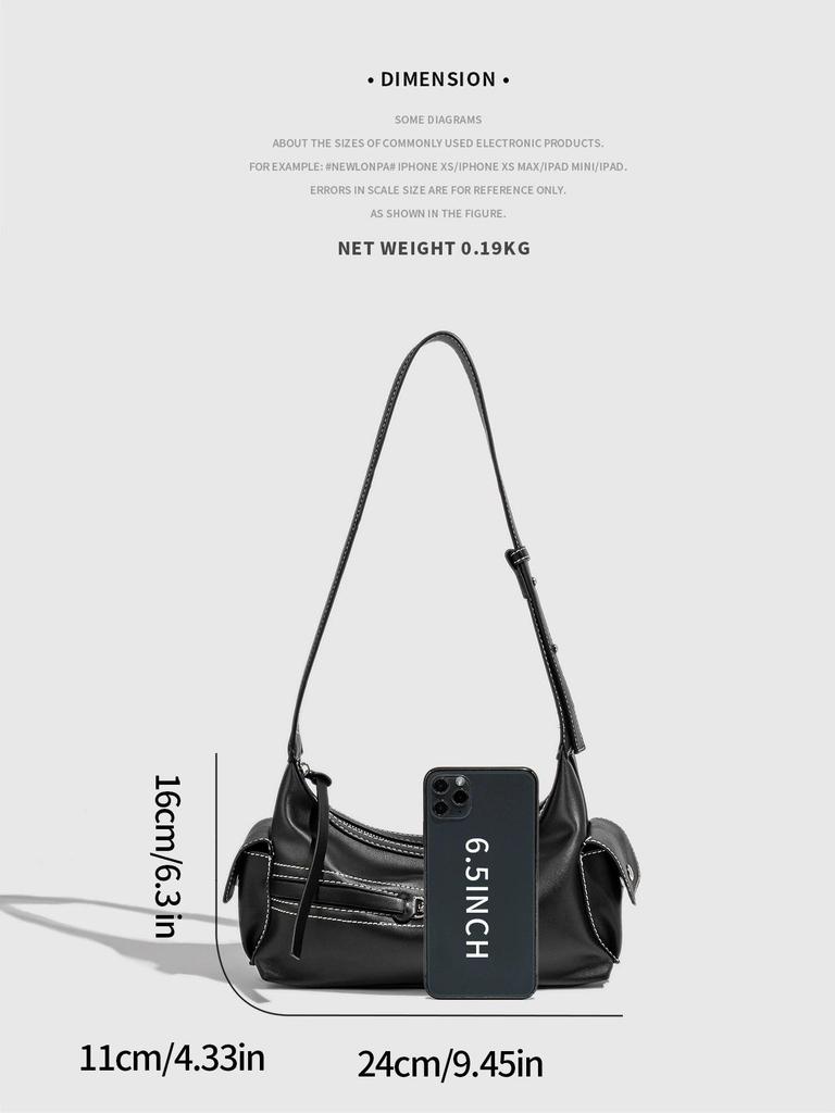 2025 Single Shoulder Retro Textured Handheld Bag for Women - Cool Spicy Girl Motorcycle Design