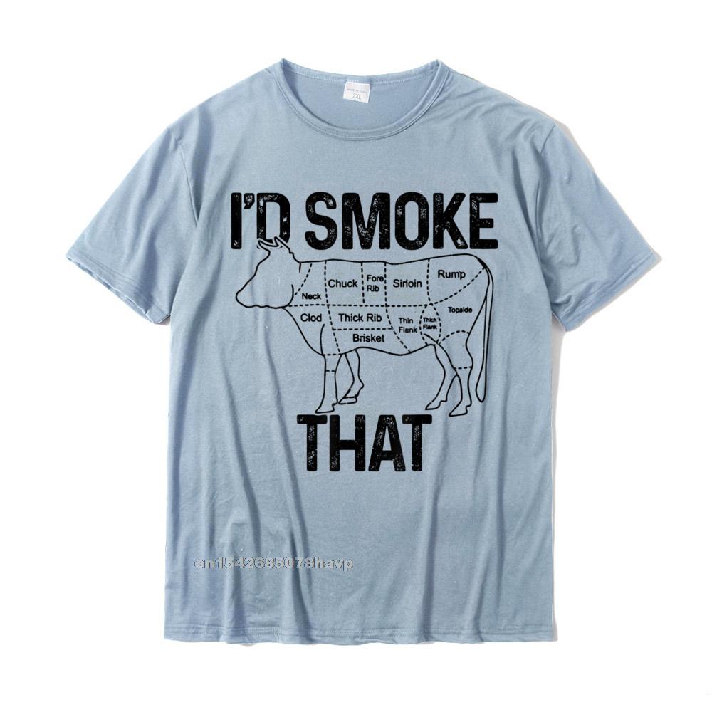 Unisexs Chef Butcher Cook BBQ Id Smoke That Cow Beef Funny Gift TShirt Unisexs Hot Sale Gift Tops T Shirt Cotton Tshirts Family