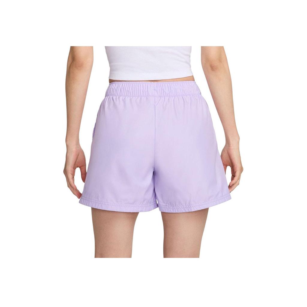 Nike Solid Color Logo Print Drawstring Straight Leg Casual Shorts Women shorts Purple DM6761-511