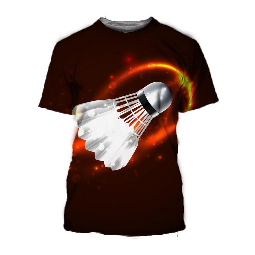 Funny Sports Badminton 3D Print T-shirt Summer Streetwear Cool Men Woman Short Sleeve T Shirts Oversized Harajuku Tees Kids Tops
