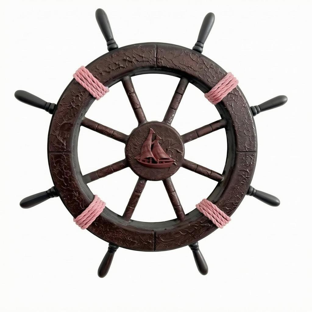 Ship Wheel Wall Decor Seafaring Wooden Hanging Weathered for