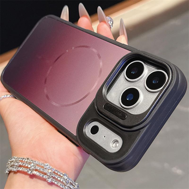 Gradient Magnetic Circle iPhone 17 Case with Lens Stand, Compatible with Apple 17 Air iPhone 16 Pro Max
