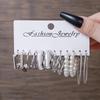 Piece Set Hot Sale European Beautiful Woman Metal Earrings Set High Sense Geometric Square Earrings Combination Earrings