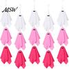 Elegant Ghost Silhouette Decor Halloween Hanging Decor, Pastel Pink White Soft Girly Room Fabric Ornaments, Cute Spooky Party Home Sweet Atmosphere