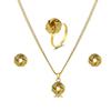 3pcs Set Fashion Creativity Geometry Stereo Knotting Pendant Necklaces Earrings Rings for Women Charm Jewelry Set Accessory Gift