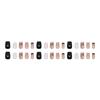 Simple Black and White Irregular Lines French Style Daily Commuting Fake Nails Removable Wearable Nails 24 Pieces