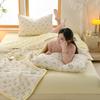 Pătură Nouă cu Imprimeu Floral de Primăvară Vară Moale Confortabilă Matlasată Pături Simple Duble Pătură pentru Pat Plapumă Tricotată Subțire