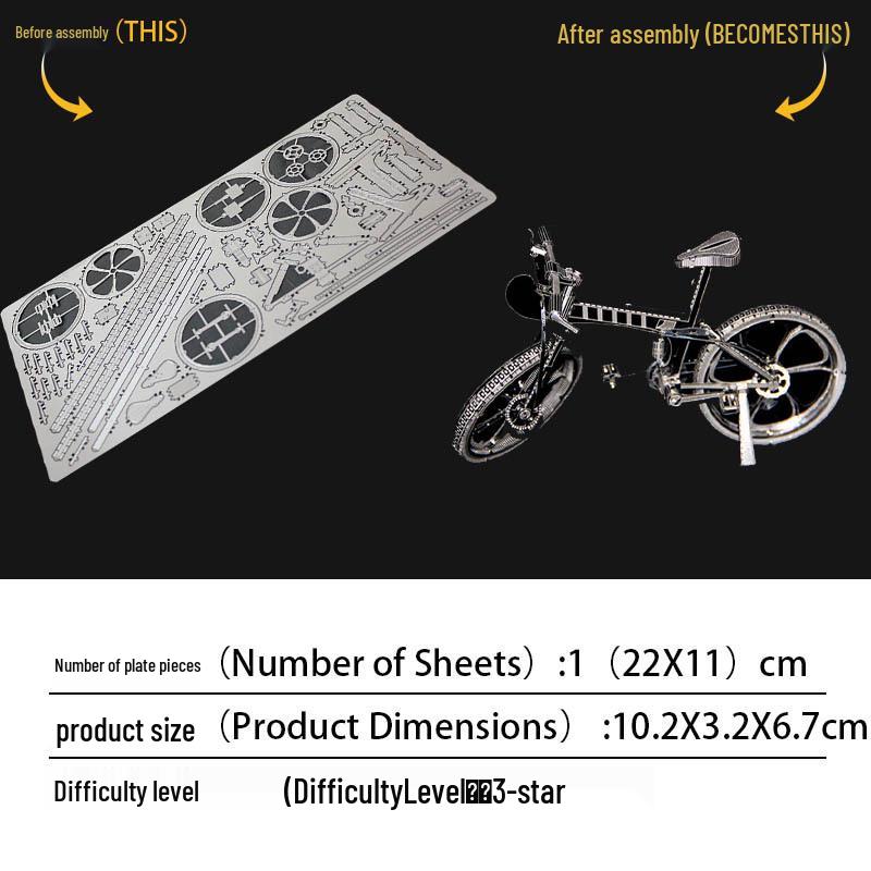 

Mad Model Цельнометаллический DIY 3D Пазл Игрушка Горный Велосипед из Нержавеющей Стали