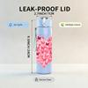 1PC Pink Broken Heart Glitter Art Print 750ml Color Plastic Sports Water Bottle Leakproof Flip Straw Lid Suitable for Sports Office Home Use