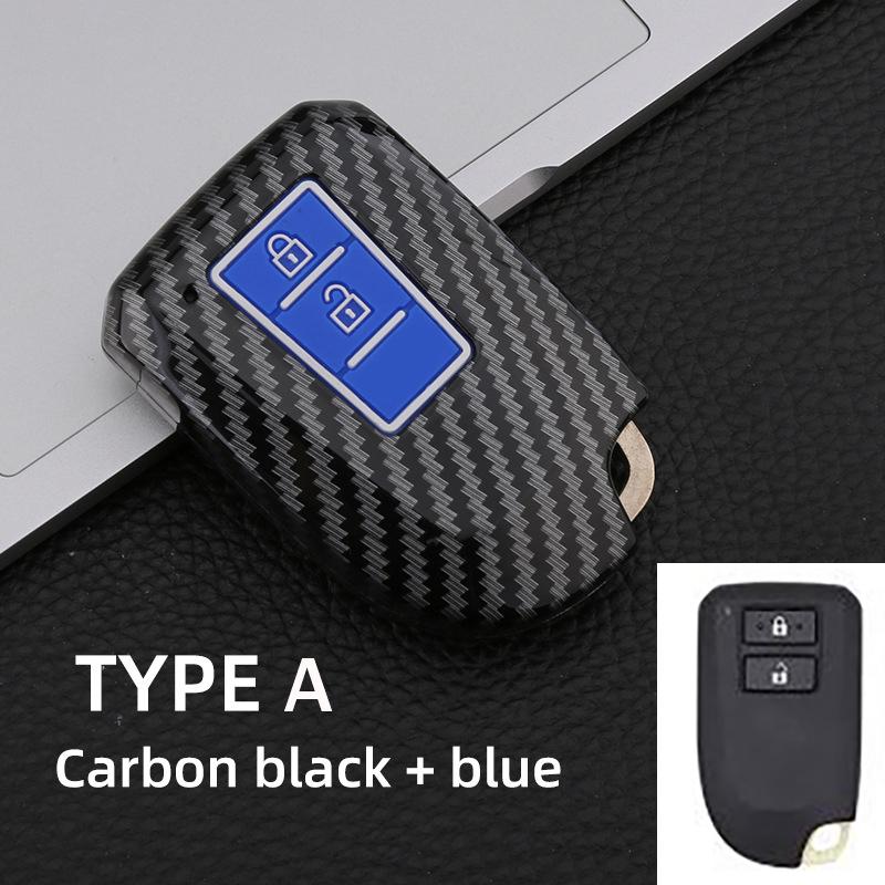 New Abs Carbon Auto Key Fob Case Fit For Toyota Vios Yaris 2013 2014 Yaris L Hiace Key Fob Cover Protective Cover