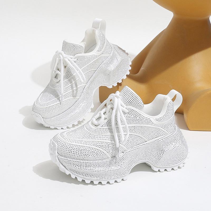 Daddy Shoes Women's Shoes Rhinestones Full of Diamonds Gypsy Stars Platform Muffin Sneakers Small 7 Casual Shoes