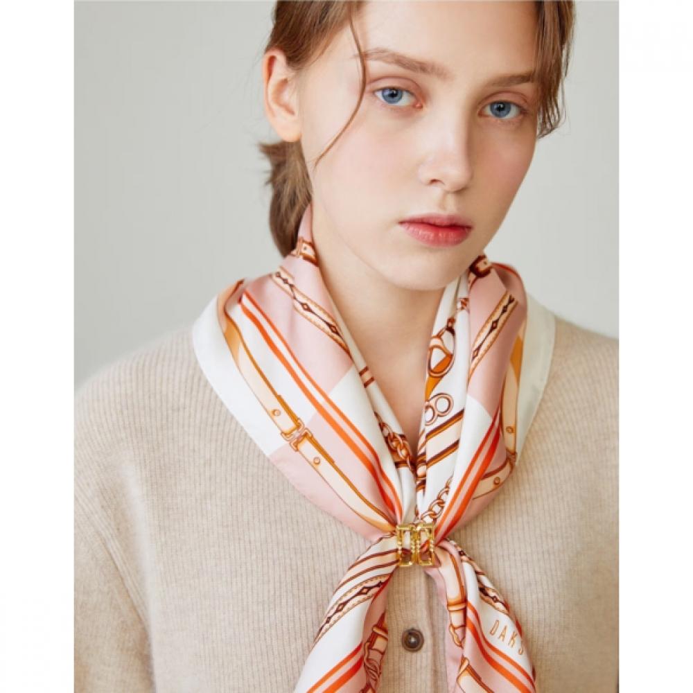Daks Pink Silk Dd Chain Scarf   Ring Set Dcsc6f702p2 Single option