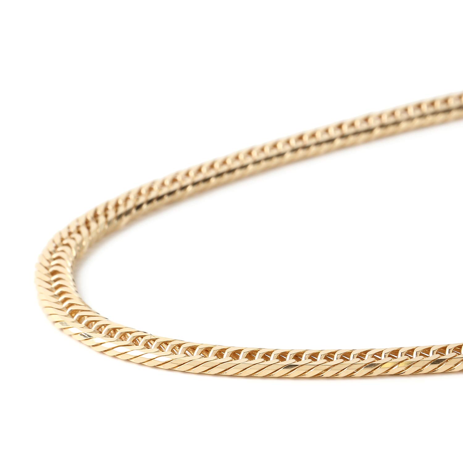 

Goods 18K Kihei Anklet 8 Sides Triple 6g 23cm Nakatome Gold Chain K18 Mint Certification Mark Engraved [Happy Shop] (Central Fold) золотий