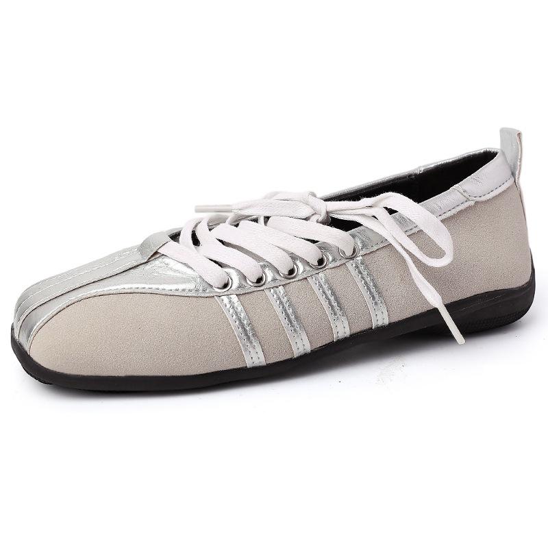Retro lace-up Dexun single shoes color matching ballet shoes women's summer French fashion fairy style casual Mary Jane shoes