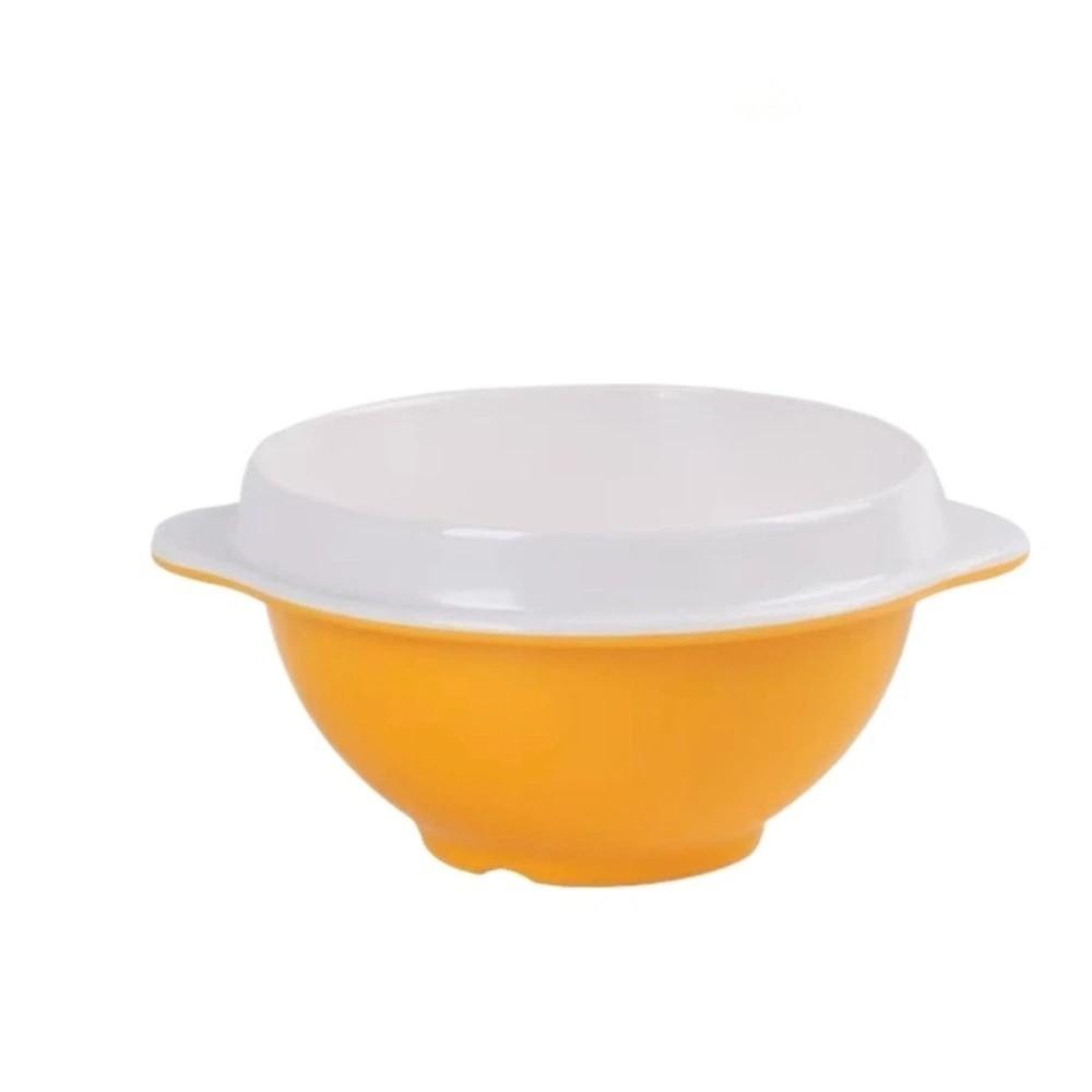2 pieces Break-Resistant Melamine Rice Bowl Anti Scalding High Temperature Resistant Porridge Bowl Thickened Two Color Splicing