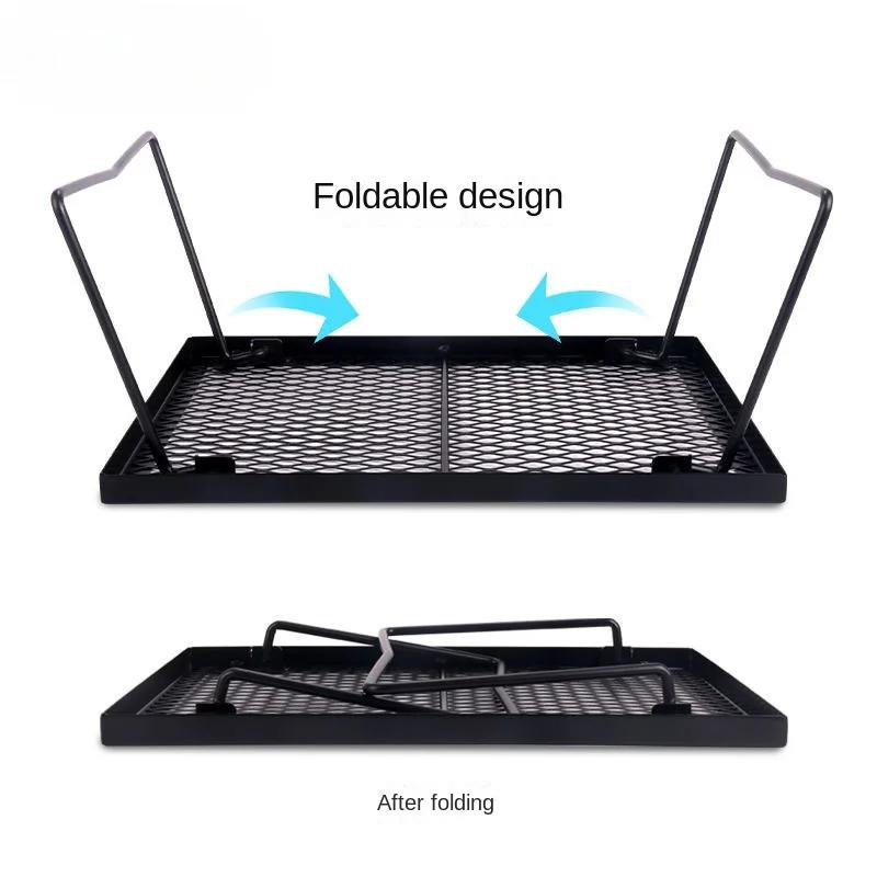 Folding Outdoor Steel Iron Mesh Table Camping Picnic Portable Storage Table Picnic Barbecue Cooking Table
