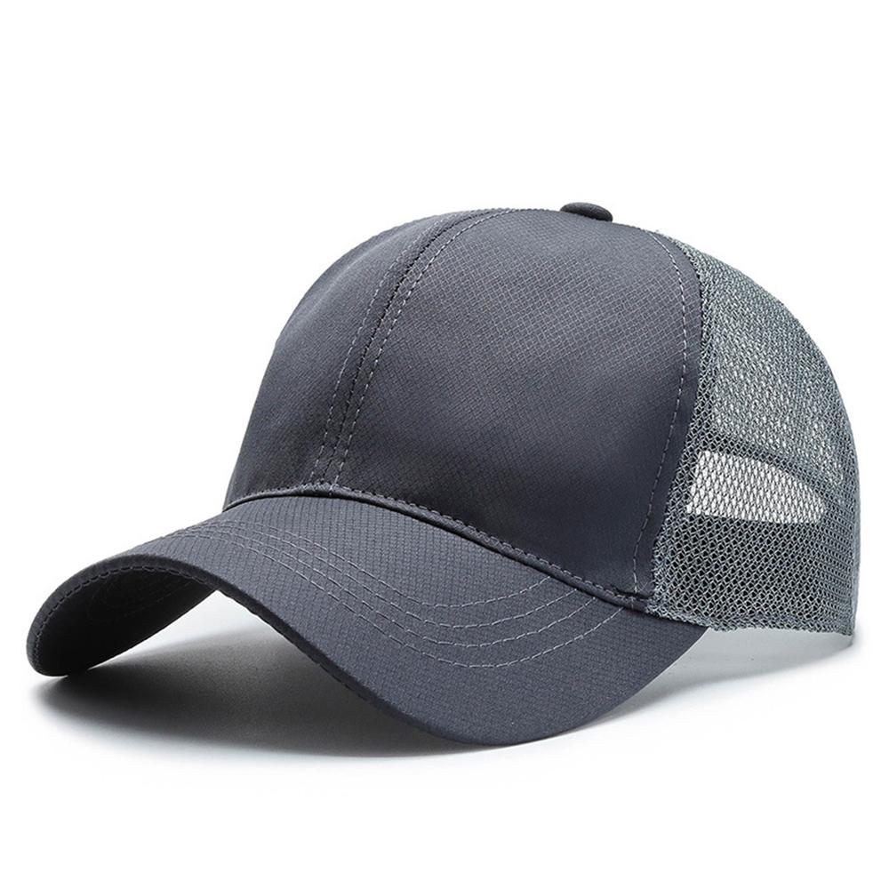 Men Outdoor Baseball Caps Adjustable Snapback Hat Breathable Mesh Sunscreen Hat Sports Hunting Hiking Camping Fishing Sun Hat серый