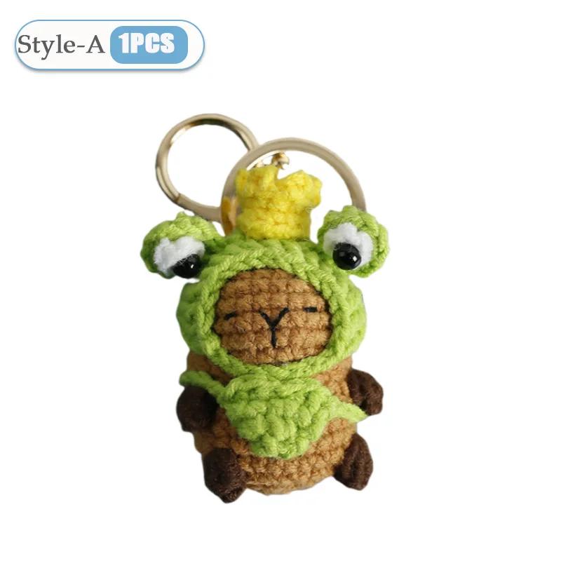 1-10PCS Capybara Crochet Doll Ornament Crochet Positive Energy Dolls Handmade Toy Desk Office Room Decoration Christmas Gifts