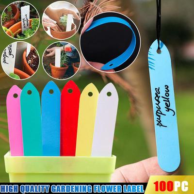 100PC Plant Pot Markers Garden Nursery Plastic Stake Tags Labels