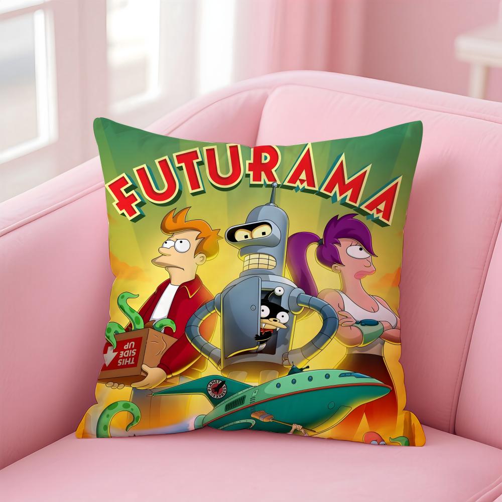Anime F-Futurama Cushion Cover Home & Car Multi-Scene Pillow Cover - Reversible, Soft & Durable for Daily Use
