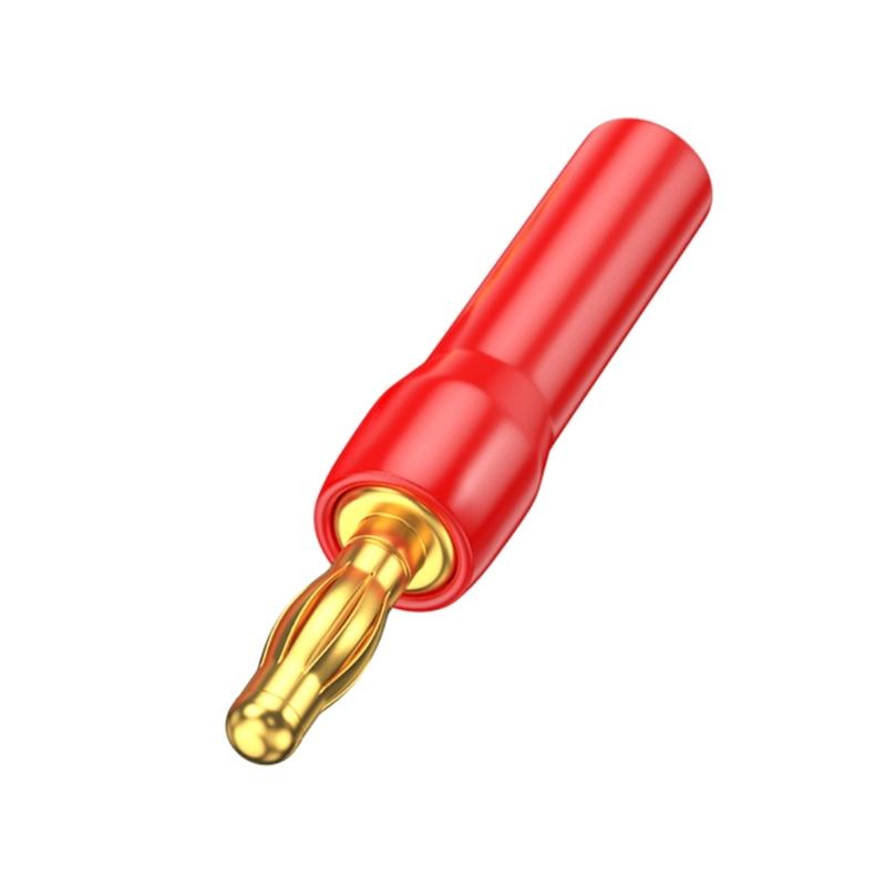 

Coppers 24K Gold Plated 4mm L Shaped Bananas Jacks Connectors Right Angled Design For AV Receiver Speakers Cables