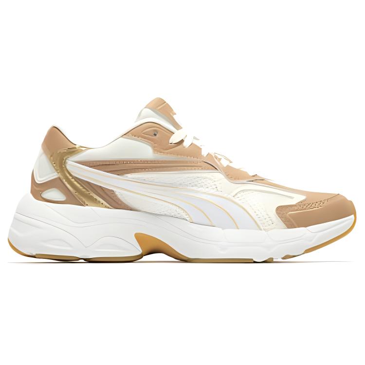 Puma Teveris Nitro Comfortable Retro Shock Absorbing Durable Low Top Lifestyle Casual Shoes Women Sneaker White Yellow 391098-02