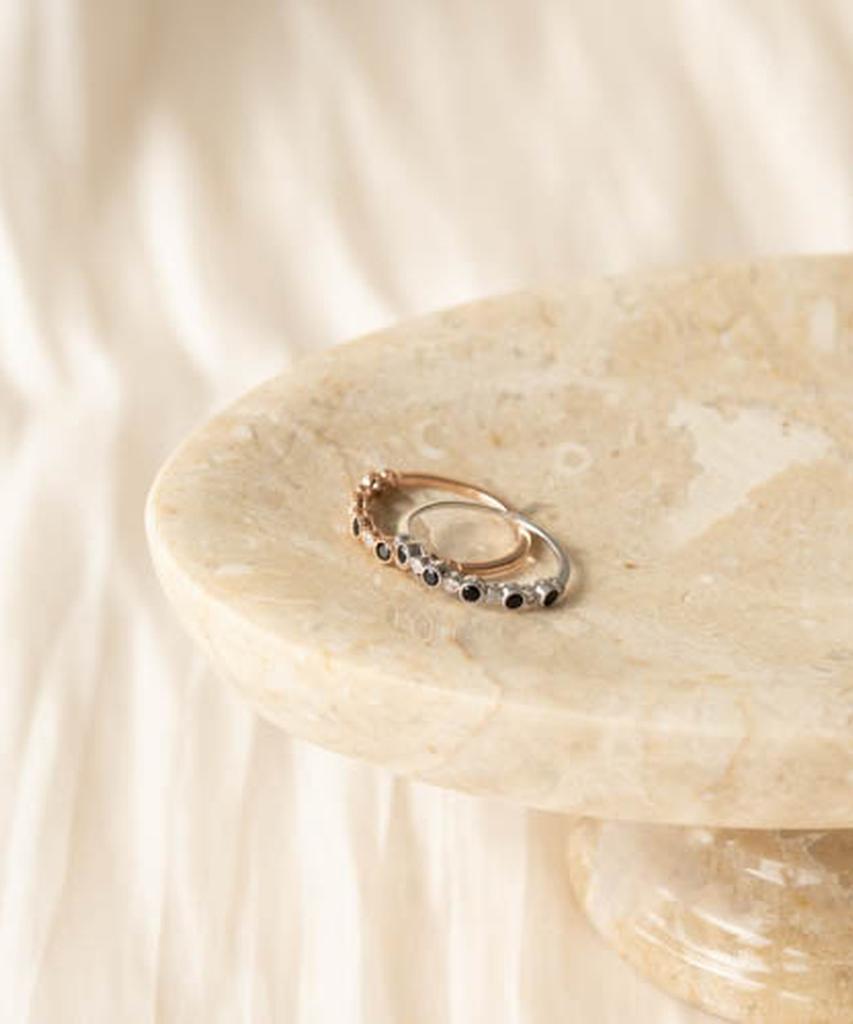 Alleun Silver 925 Cubic Onyx Silver Ring Friendship
