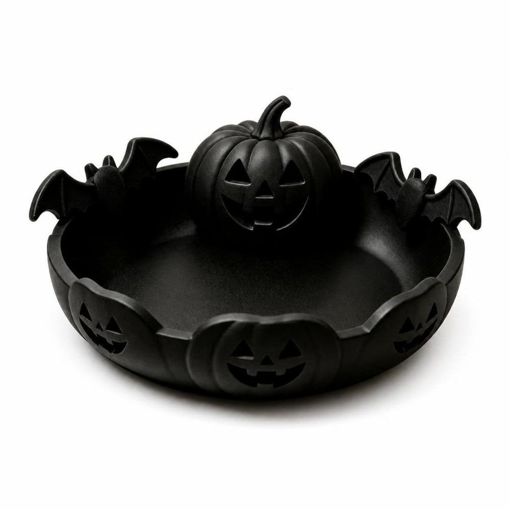 3D Printed Halloween Desk Ornament Gothic Style Bat Decoration Pumpkin Jewelry Tray Tabletop Decor